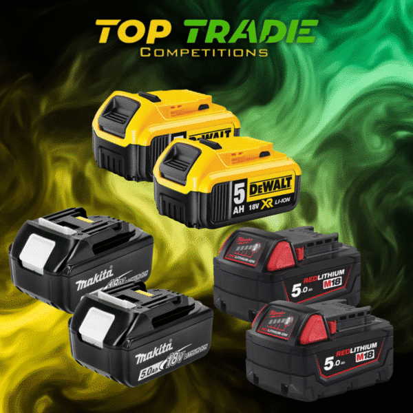 Twin Set Of 5ah Batteriers Of Choice Milwaukee,Dewalt Or Makita