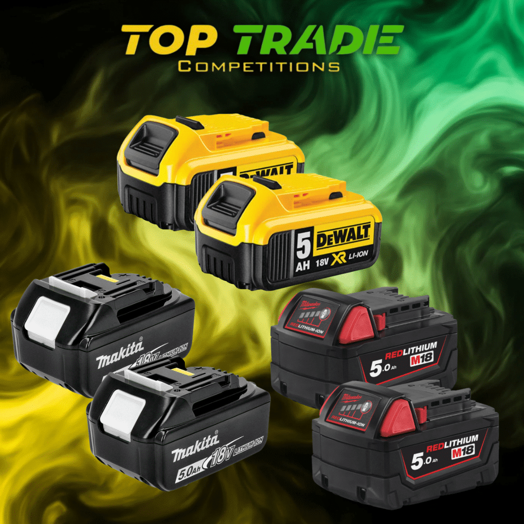 Twin Set Of 5ah Batteriers Of Choice Milwaukee,Dewalt Or Makita