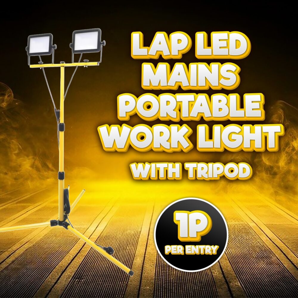 LAP LED Mains Portable Work Light with Tripod 2 x 20W 2 x 2000lm 220-240V