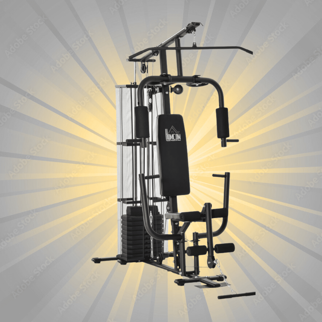 HOMCOM Black Multifunction Weight Training Home Gym Workout Station Or £200 Cash