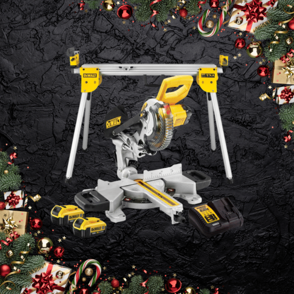 Dewalt DCS365M2 18v Cordless XPS 184mm Mitre Saw, 2 x 4.0ah + DE7033 Leg Stand Or £500