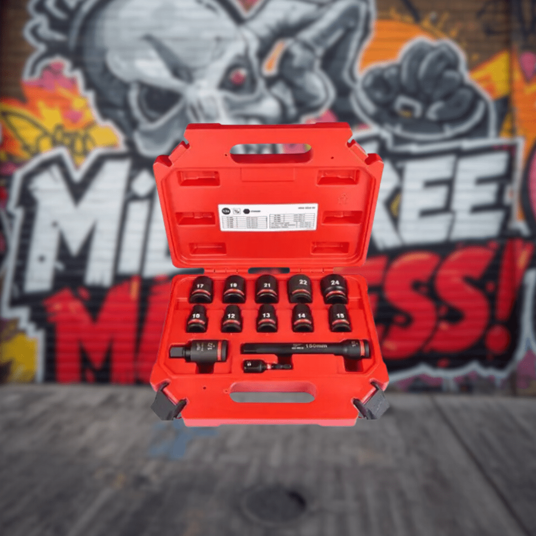 Milwaukee 1/2in. Drive, Standard Hex Impact Socket Set, 10mm - 24mm