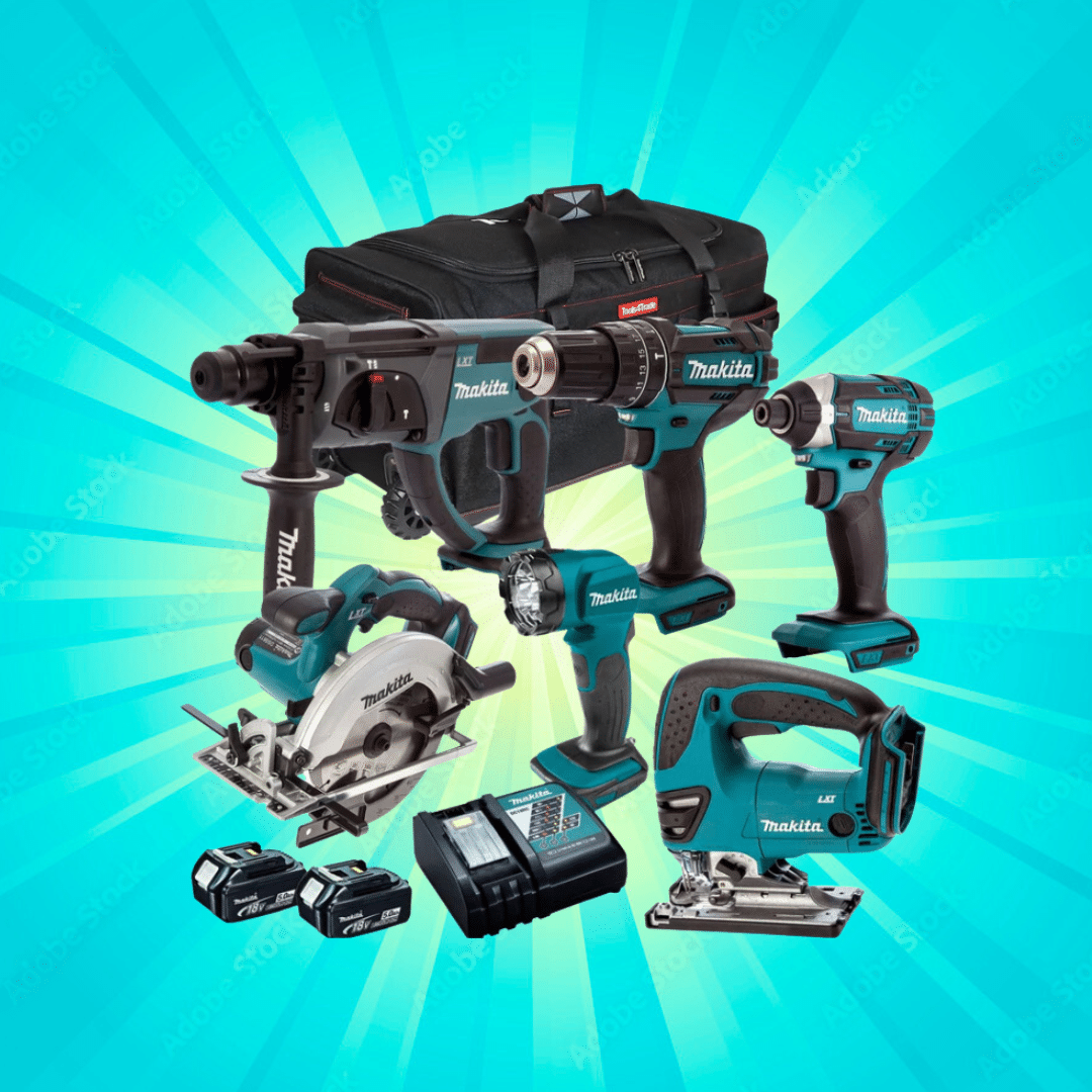 Makita 18V 6 Piece Combo Kit with 2 x 5.0Ah Batteries & Charger Or £450