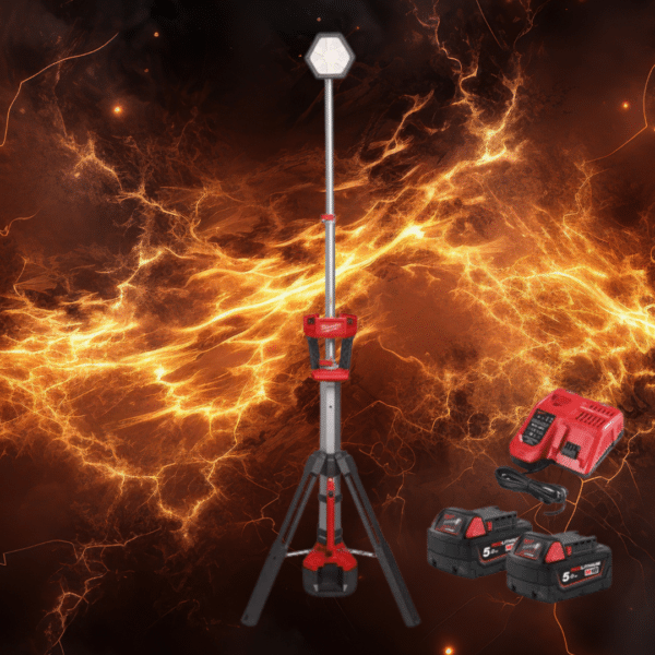 Milwaukee M18SAL2-502B 18V LED Stand Area Light with 2x 5.0Ah Batteries Or £325