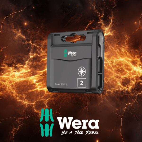 Wera 'Bit-Box 20' Extra Tough 25mm PZ2 Screwdriver Bits - Pack of 20