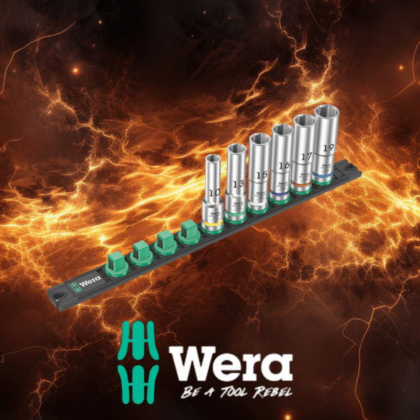 Wera Zyklop 6 Piece 1/2'' Deep Socket Set on Rail Or £65