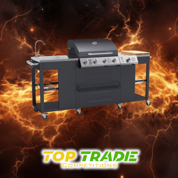 Boss Grill Texas Outdoor Kitchen - 4 Burner Gas BBQ Grill with Side Burner - Black Or £375