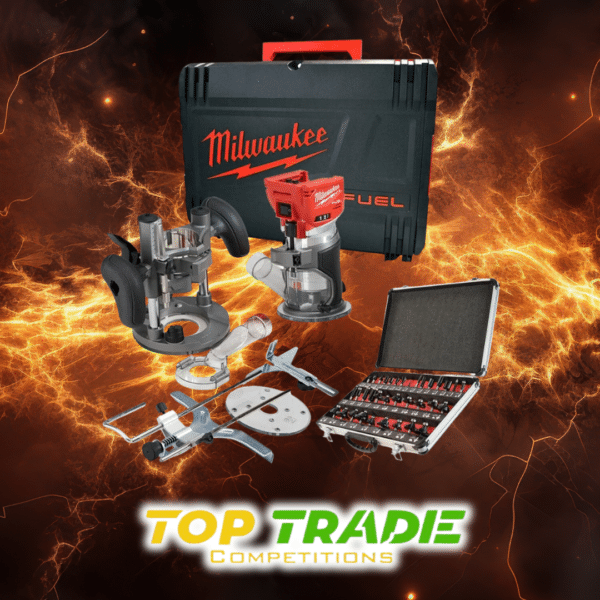 Milwaukee M18FTR-0 18V Brushless Trim Router in Case + 1/4" 35 Piece Cutter Set Or £260
