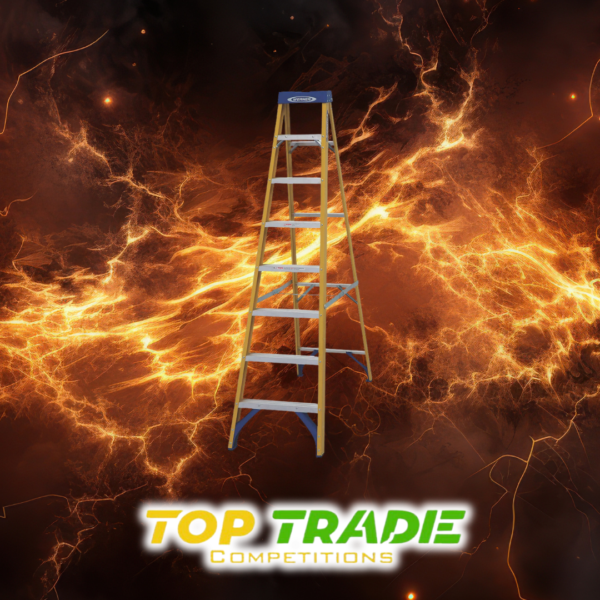Werner Fibreglass 8 Tread Swingback Stepladder Or £110