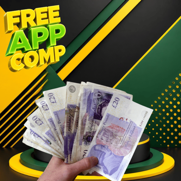 FREE APP COMP, £25 Cash + Spend £1 & Win Double
