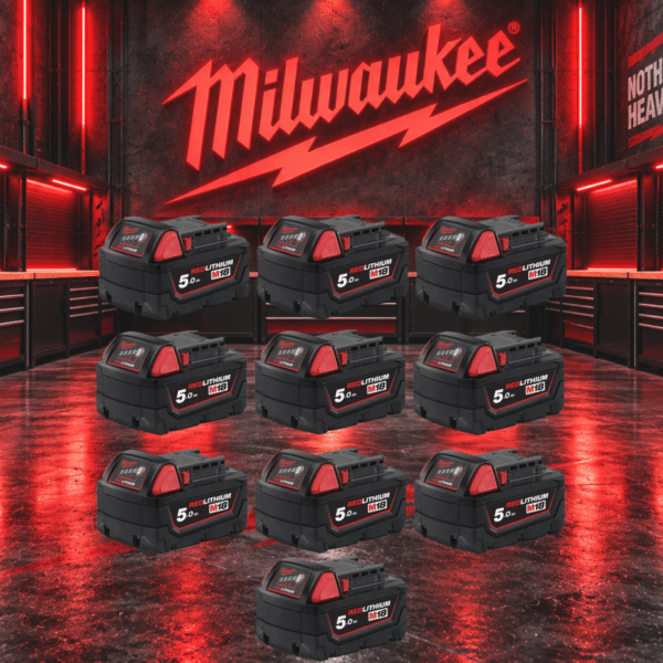 Milwaukee M18B5 18V 5.0Ah RedLithium-Ion Battery - 10 Pack