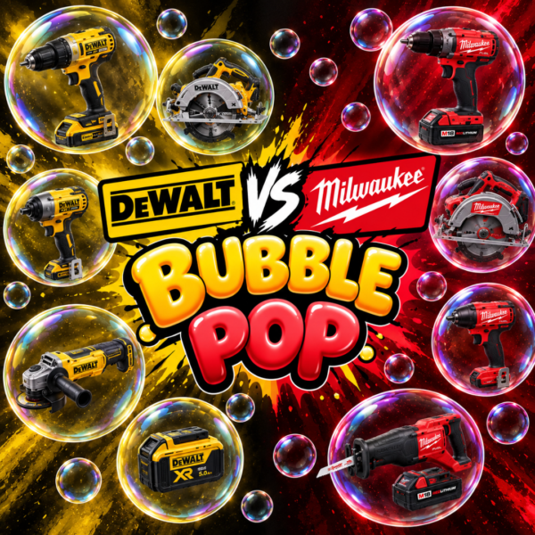 Dewalt vs Milwaukee Bubble Pop + £500 Tax Free End Prize