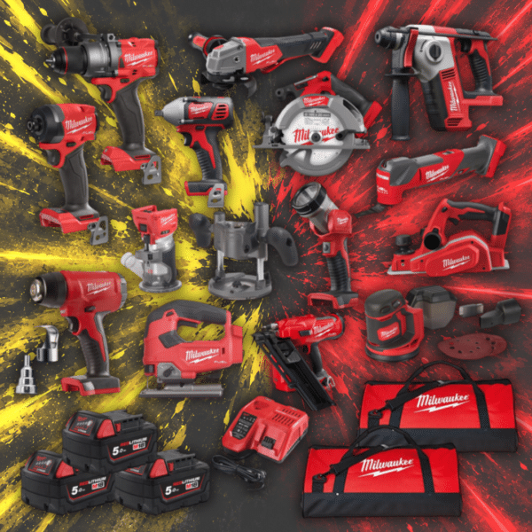 Milwaukee 14 Piece Power Tool Kit 18v - 3 x 5.0ah Batteries