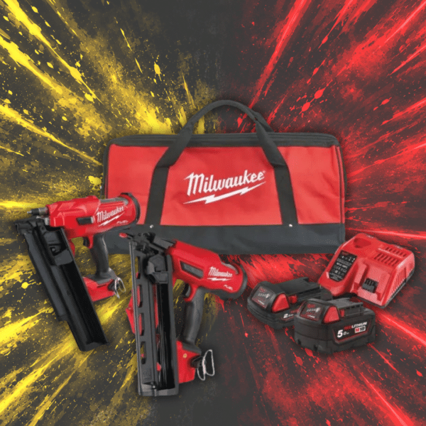 Milwaukee M18FPP2BE-522B FUEL Nailer Twin Kit