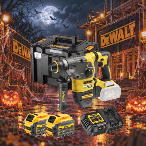 DeWalt DCH333T2-GB 54v XR FLEXVOLT SDS+ Plus Brushless Hammer Drill Inc 2x DCB546 Batts
