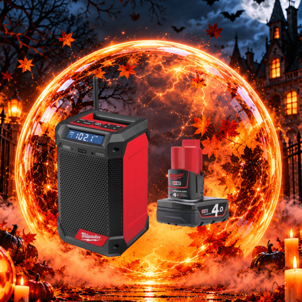 Milwaukee 12V DAB Radio Bundle - Milwaukee M12RCDAB+-0 12V Radio Charger & M12B4 Battery
